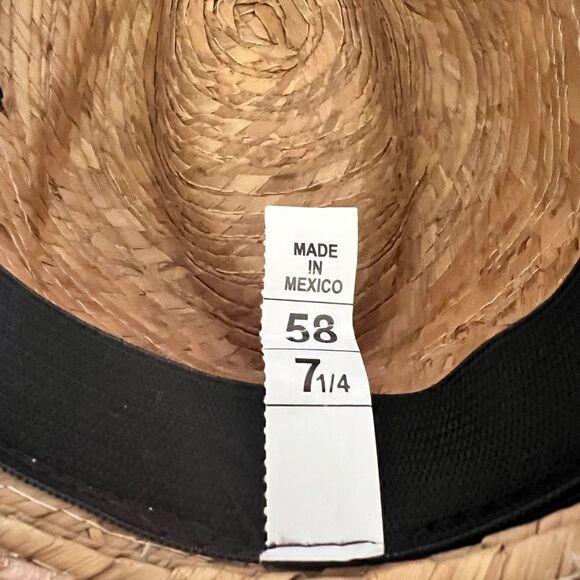 Palm Leaf Straw Bolero Cowboy Hat with Brown Ribbon Coastal Cowgirl Straw Hat - Picture 6 of 6